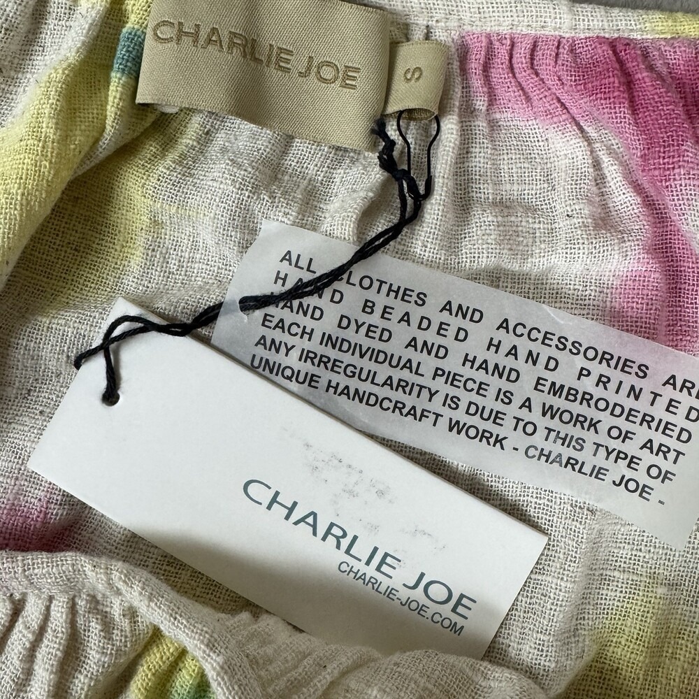 NWT Charlie Joe Maxi Sundress Beach Floral Boho Linen Cotton Boutique Wear - Picture 4 of 14